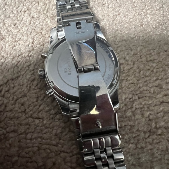 Michael Kors Silver Watch with Blue Dial - Picture 2 of 4